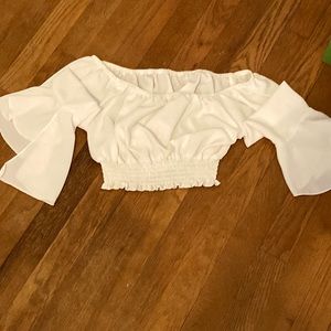 A thrifted top, stretchy and a crop top!